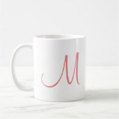 Charisma Red White Modern Elegant Initial Monogram Kaffeetasse (Links)