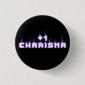 Charisma Stat Gamer Lila Pixel Art Slogan Button (Vorderseite)