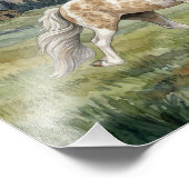 Charismatic Pinto Icelandic Mare watercolor Fotodruck (Ecke)