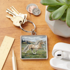 Charismatic Pinto Icelandic Mare watercolor Schlüsselanhänger