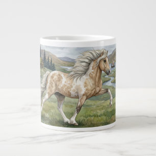 Charismatische Pinto-Isländer-Stute Aquarell Jumbo-Tasse