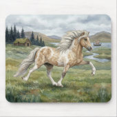 Charismatische Pinto-Isländer-Stute Aquarell Mousepad (Vorne)