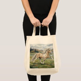 Charismatische Pinto-Isländer-Stute Aquarell Tragetasche