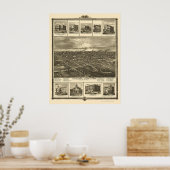 Chariton, IA Panoramakarte - 1875 Poster (Küche)