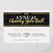 CHARITY GALA BALL elegant event black tie gold Folieneinladung (Vorderseite)