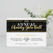 CHARITY GALA BALL elegant event black tie gold Folieneinladung (Stehend vorne)