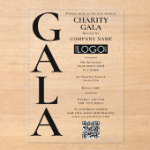 Charity Gala Fundraising Event QR Code Logo Acryleinladungen (Vorderseite)