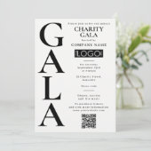 Charity Gala Fundraising Event QR Code Logo Einladung (Stehend Vorderseite)