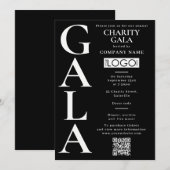 Charity Gala Fundraising Event QR Code Logo Einladung (Vorne/Hinten)