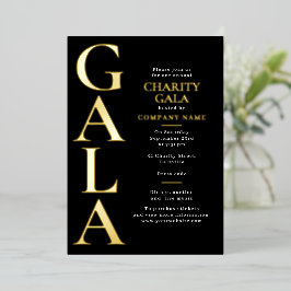 Charity Gala Template Fundraising Event Black Gold Folieneinladung
