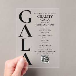 Charity Gala Template Fundraising Event QR Code Acryleinladungen