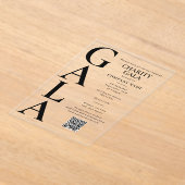Charity Gala Template Fundraising Event QR Code Acryleinladungen (Ablage )