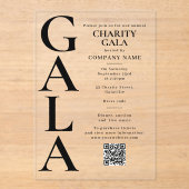 Charity Gala Template Fundraising Event QR Code Acryleinladungen (Vorderseite)