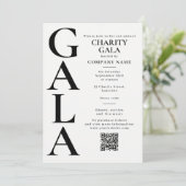 Charity Gala Template Fundraising Event QR Code Einladung (Stehend Vorderseite)
