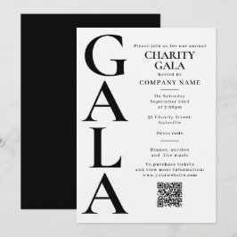 Charity Gala Template Fundraising Event QR Code Einladung