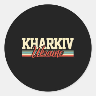 Charkiw Ukraine Reise Souvenir Retro Geschenk Runder Aufkleber