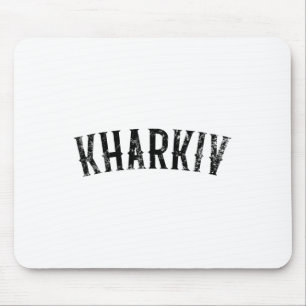Charkiw Ukraine Vintage-Schwarz-Textkleidung Mousepad