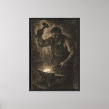 Charkohle Blacksmith bei der Arbeit