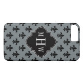 Charkohle Blk Lilie Black 3 Initialmonogramm Case-Mate iPhone Hülle (Rückseite (Horizontal))