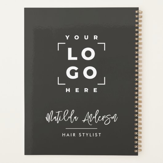 Charkohle grau elegant moderne mädchenhafte Preis Planer (Rückseite)