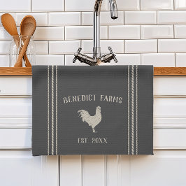 Charkohle Rustikale Personalisierte Bezeichnung Geschirrtuch