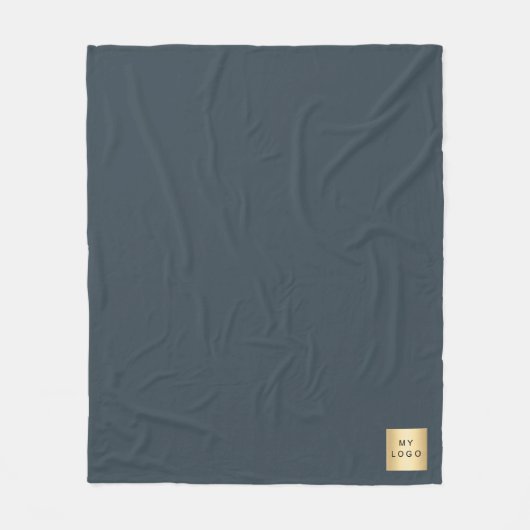 Charkohlegraues Firmenlogo Sondergeschenk Fleecedecke (Vorderseite)