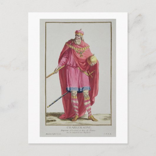 Charlemagne (742-814) von "Receuil des Estampes, Postkarte (Vorderseite)