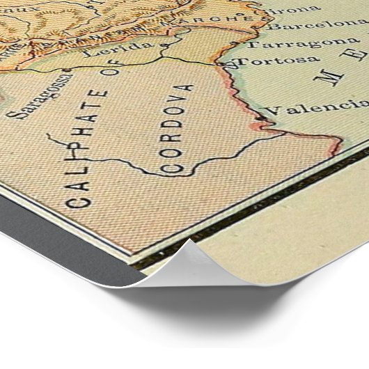 Charlemagne-Karte (1886) Poster (Ecke)