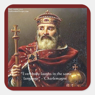 Charlemagne "Lachsprache" Zitat Geschenke & T-Shir Quadratischer Aufkleber