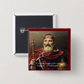 Charlemagne "Lachssprache" Zitat - Geschenke und T Button (Vorne & Hinten)