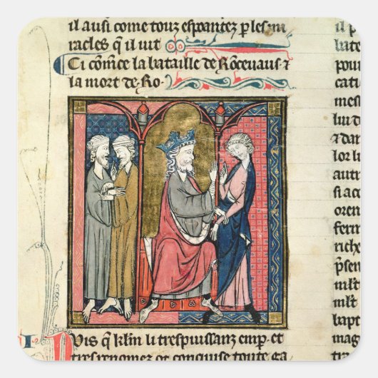 Charlemagne sendet Ganelon Quadratischer Aufkleber (Vorderseite)