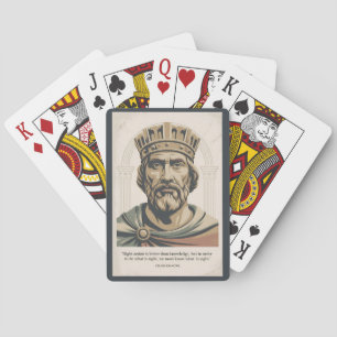 Charlemagne-Zitat Franken-Illustration im Vintage- Spielkarten