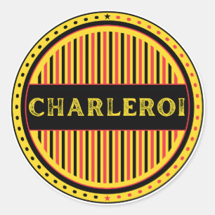 Charleroi City Pride Emblem – Belgische Identität Runder Aufkleber