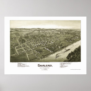 Charleroi, PA Panorama Karte - 1897 Poster