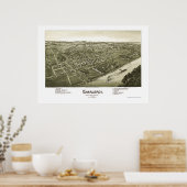 Charleroi, PA Panorama Karte - 1897 Poster (Küche)