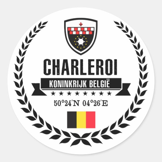 Charleroi Runder Aufkleber (Vorderseite)