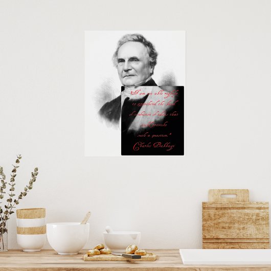 Charles Babbage über die Verwirrung des Geistes Poster (Küche)