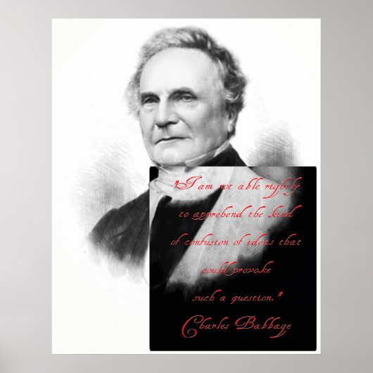 Charles Babbage über die Verwirrung des Geistes Poster (Vorne)