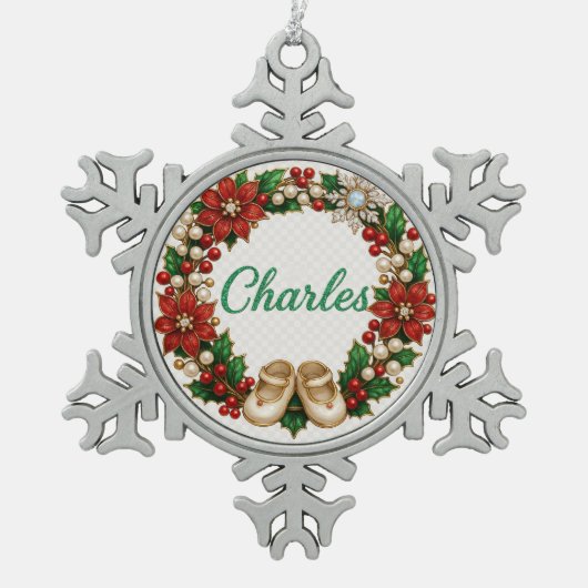 Charles Baby’s First Christmas Snowflake Ornament (Vorderseite)