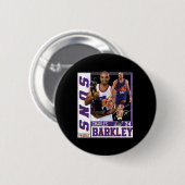 Charles Barkley The Chuck Basketball Legend Signat Button (Vorne & Hinten)