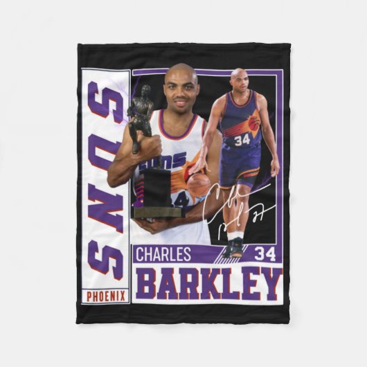 Charles Barkley The Chuck Basketball Legend Signat Fleecedecke (Vorderseite)