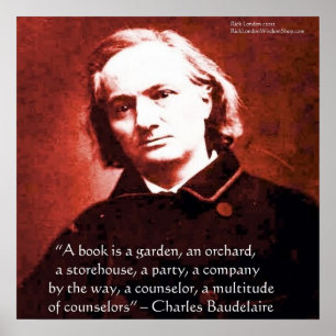 Charles Baudelaire "A Book Is White Quote Poster" Poster
