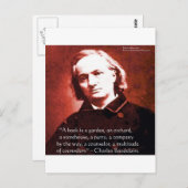 Charles Baudelaire "A Book Is" Wisdom Quotient Ohr Postkarte (Vorne/Hinten)