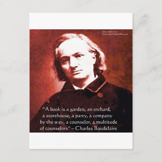 Charles Baudelaire "A Book Is" Wisdom Quotient Ohr Postkarte (Vorderseite)