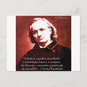 Charles Baudelaire "A Book Is" Wisdom Quotient Ohr Postkarte