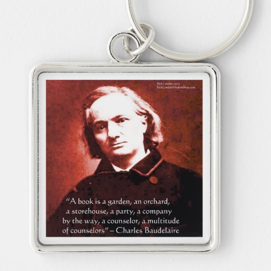 Charles Baudelaire "A Book Is" Wisdom Quotient Ohr Schlüsselanhänger (Vorne)
