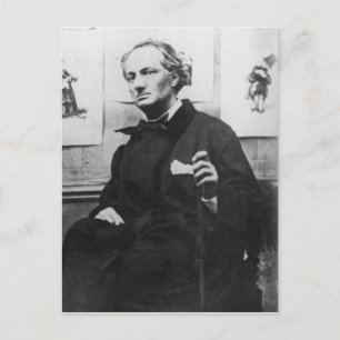 Charles Baudelaire mit Gravuren, c.1863 Postkarte