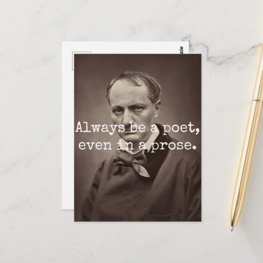 Charles Baudelaire Postkarte (Vorderseite/Rückseite Beispiel)