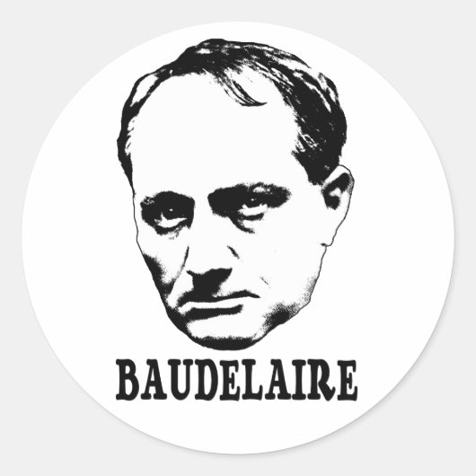 Charles Baudelaire Runder Aufkleber (Vorderseite)