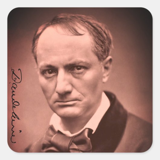 Charles Baudelaire Square Sticker (Vorderseite)
